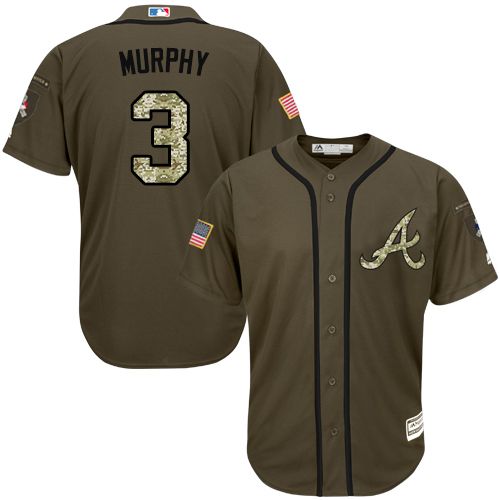 Braves #3 Dale Murphy Green Salute to Service Stitched MLB Jersey - Click Image to Close